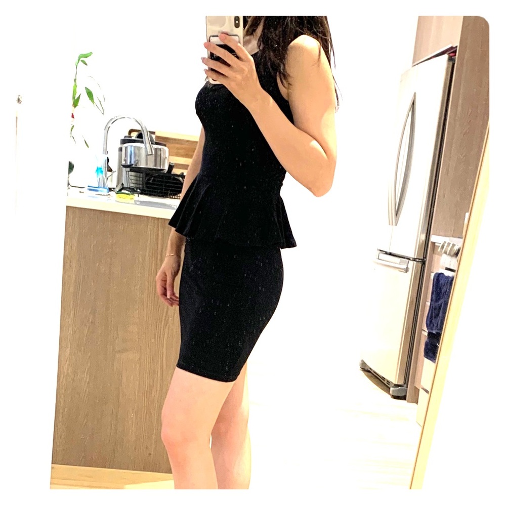 Black peplum dress